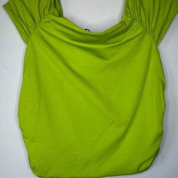 Zara Lime Ruched Crop Top – Size L - Picture 11 of 13